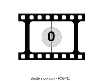 A vector representing a film countdown 0