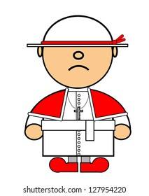 Vector representing Kiki dress of Catholic Pope