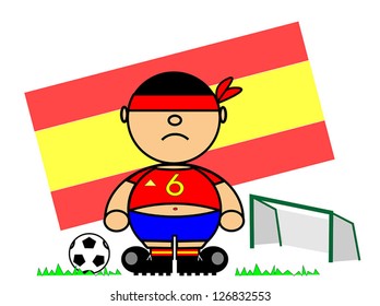 Vector representing Kiki dress of footballer and flag of Spain