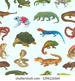 Vector reptile nature lizard animal wildlife wild chameleon, snake, turtle, crocodile illustration of reptilian isolated on white background green amphibian