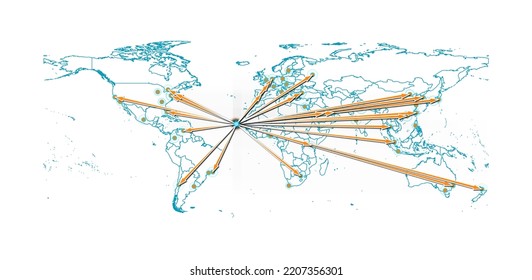 Vektor Republik Cabo Verde Konzept Karte, Export Konzept Karte für die Republik Cabo Verde auf weißem Hintergrund geeignet für Exportkonzepte. 