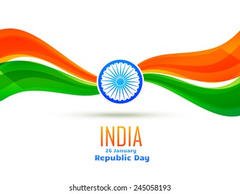 vector republic day design made in wave style celebrated on 26 january