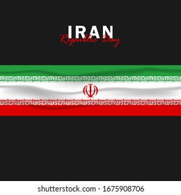 Vector of Republic Day with Iran Flags. Celebration of Iran Republic Day. Vector Illustration
