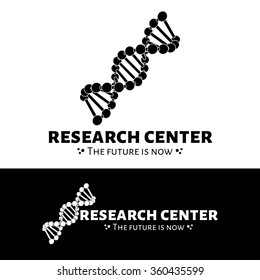 Vector Research Center Logo Dna Chain Stock Vector Royalty Free