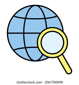 Diseño de iconos de esquema rellenados de investigación de vectores
