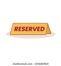 Vector reserved sign icon, reservation sign icon, editable flat restaurant reservation icon