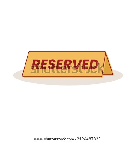 Vector reserved sign icon, reservation sign icon, editable flat restaurant reservation icon