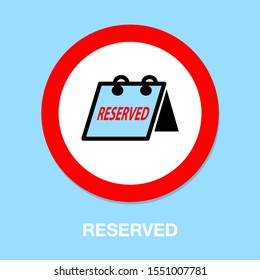 vector reserved sign for restaurant and hotel or cafe table