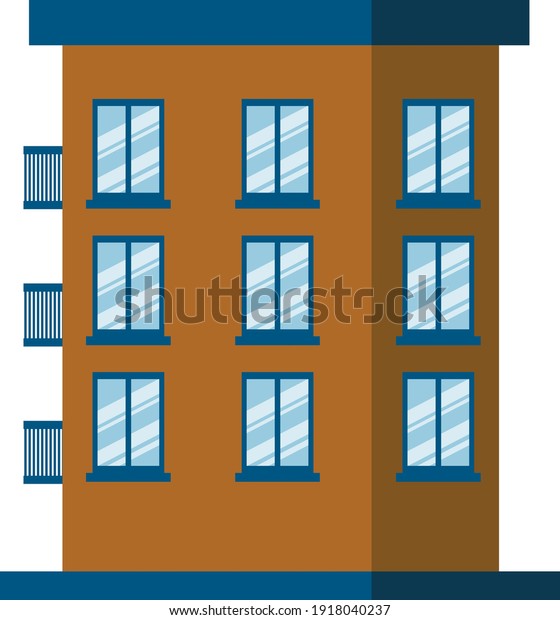vector\
residential building. multi-storey building. flat illustration of a\
residential building with windows and\
balconies
