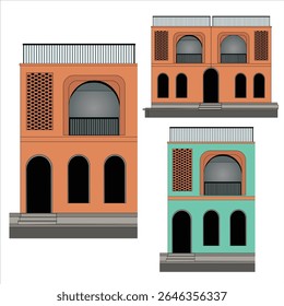 Vector residential buildings urban landscapes houses