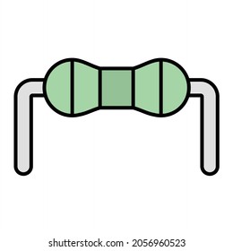 Vector Resistor Filled Outline Icon Design

