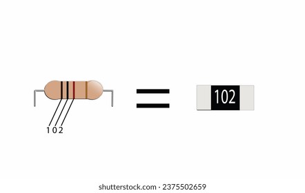 vector of resistor with smd  and serial conections