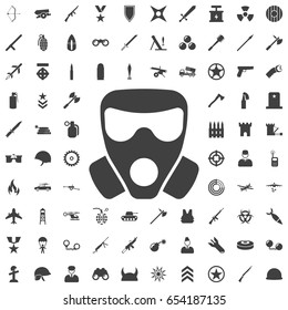 Vector respirator Icon. Set of weapon icons