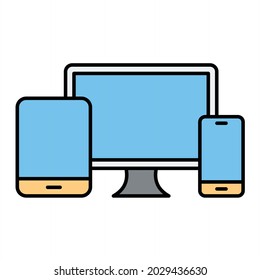 Vector Responsive Desisgn Filled Outline Icon Design

