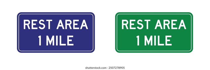 Vector Rest Area 1 Mile Sign Set