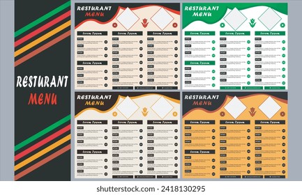 Vector restaurant brochure, menu design. Vector cafe template with hand-drawn graphic. Food flyer.