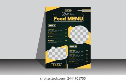 Vector restaurant brochure, menu design template.