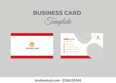 Diseño de tarjetas de visita de restaurante vectorial.
