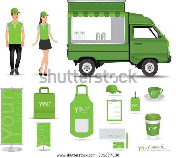 Vector Restaurant Cafe Design Set Street Stock Vector