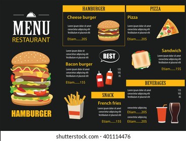 vector restaurant cafe menu graphic template flat design
