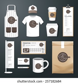 Vector Restaurant Cafe Set Flyer, Menu, Package, T-shirt, Cap, Uniform Design/ Layout Set Of Corporate Identity Template.