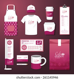 Vector Restaurant Cafe Set Flyer, Menu, Package, T-shirt, Cap, Uniform Design/ Layout Set Of Corporate Identity Template.