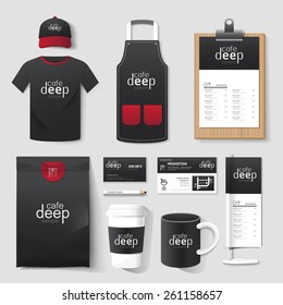 Vector Restaurant Cafe Set Flyer, Menu, Package, T-shirt, Cap, Uniform Design/ Layout Set Of Corporate Identity Template.