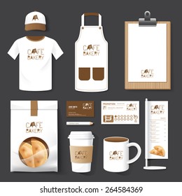 Vector restaurant cafe set volante, menú, paquete, camiseta, gorra, diseño uniforme/conjunto de diseño de la plantilla de identidad corporativa.