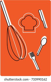 Vector restaurant chef cooking food for logo 