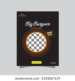 Vector restaurant and food flyer design template
