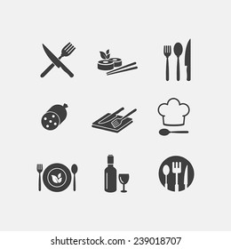 Vector restaurant food icon menu cuisine