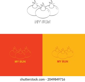 vector restaurant logo named my bun suitable for food business with 3 color combination