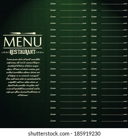 Vector Restaurant Menu Card Design Template Editable