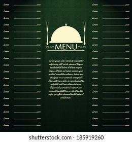 Vector Restaurant Menu Card Design Template Editable