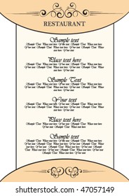 Vector. Restaurant menu design
