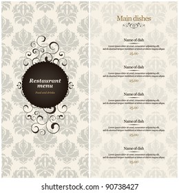 Vector. Restaurant menu design