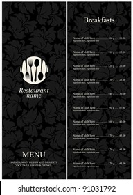 Vector. Restaurant menu design