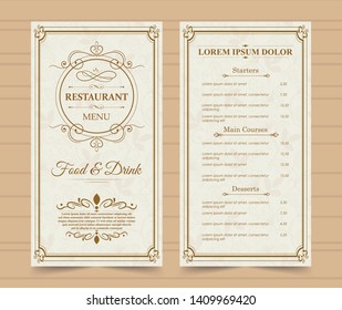 Illustration Template Menu Card Cutlery On Stock Vector (Royalty Free ...