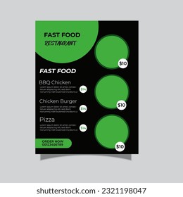 Vector restaurant menu poster with food print template design