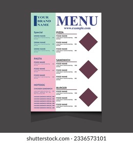 Vector restaurant menu template Design