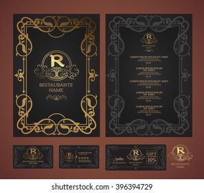 Vector restaurant menu template and symbol.
