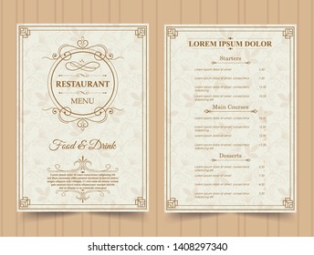 vector restaurant menu white template. 