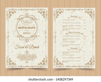 vector restaurant menu white template. 