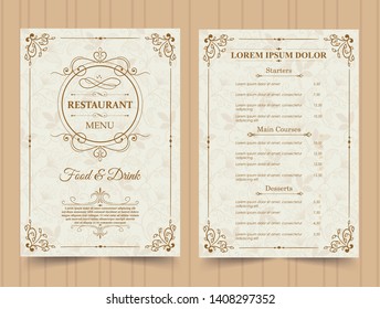 Vector Restaurant Menu White Template Stock Vector (Royalty Free ...