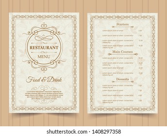 Vector Restaurant Menu White Template Stock Vector (Royalty Free ...