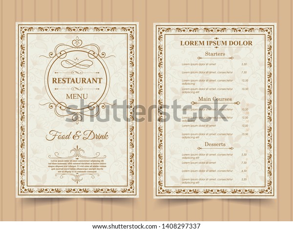 Vector Restaurant Menu White Template Stock Vector (Royalty Free ...