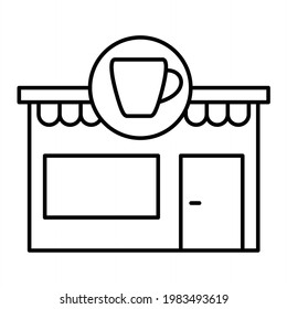 Diseño del icono de contorno del restaurante del vector
