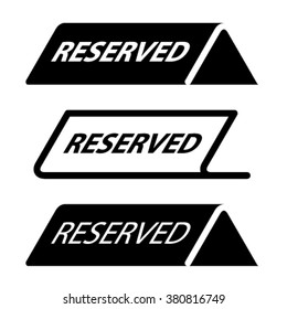 Vector Restaurant Reserved Table Sign Black Icons