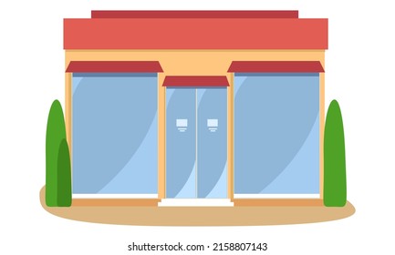 Vector restaurant, shop or cafe buildings. Flat illustration