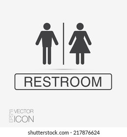 Vector restroom icons: lady, man